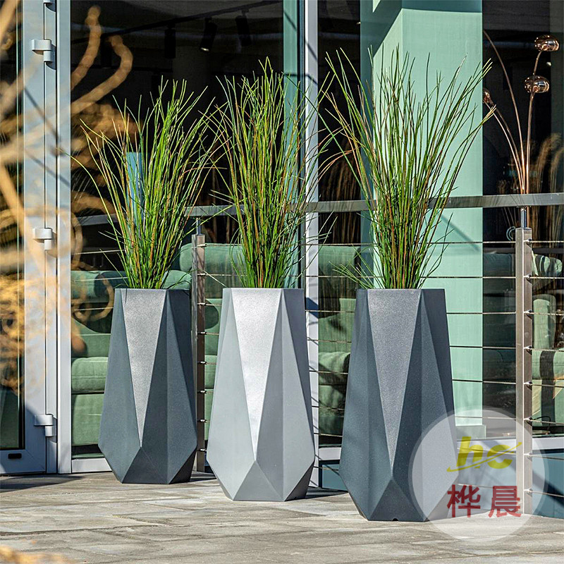 玻璃鋼花盆戶外室內(nèi)景觀酒店花器種植箱圓形花槽花箱簡(jiǎn)約裝飾庭院