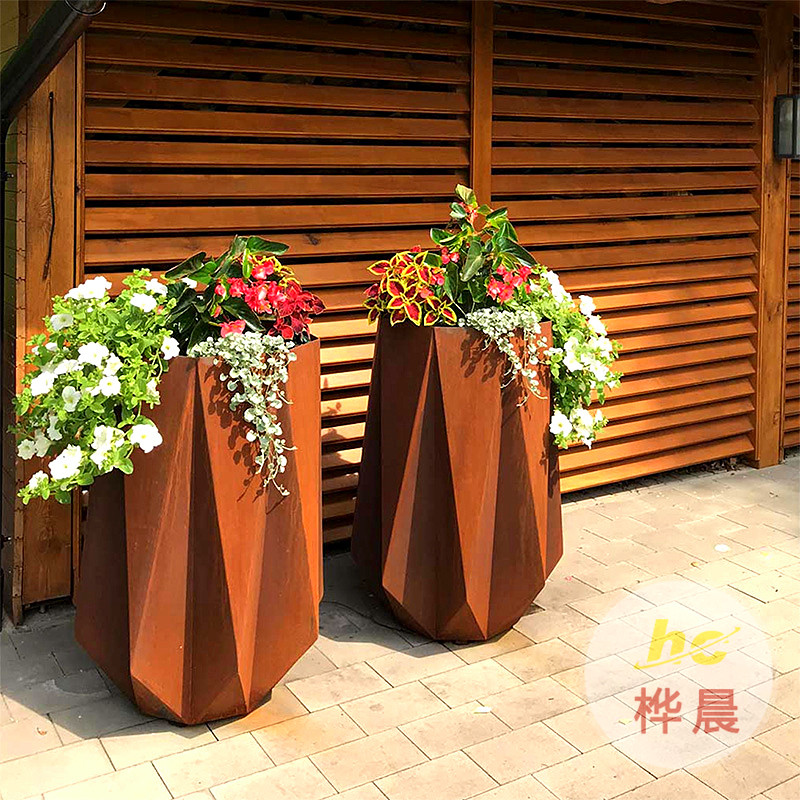 玻璃鋼花盆定制戶外園林景觀圓形大花缽商場(chǎng)花器花槽花池特大花箱