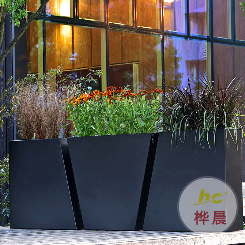 玻璃鋼花盆商場(chǎng)樓盤(pán)美陳花箱酒店花器商業(yè)街花缽戶外大號(hào)花瓶廠家