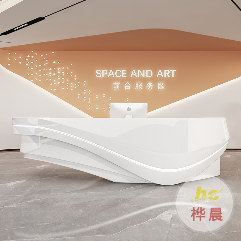 玻璃鋼酒店前臺(tái)異形接待臺(tái)商務(wù)辦公接待室迎賓招待會(huì)所收銀桌子