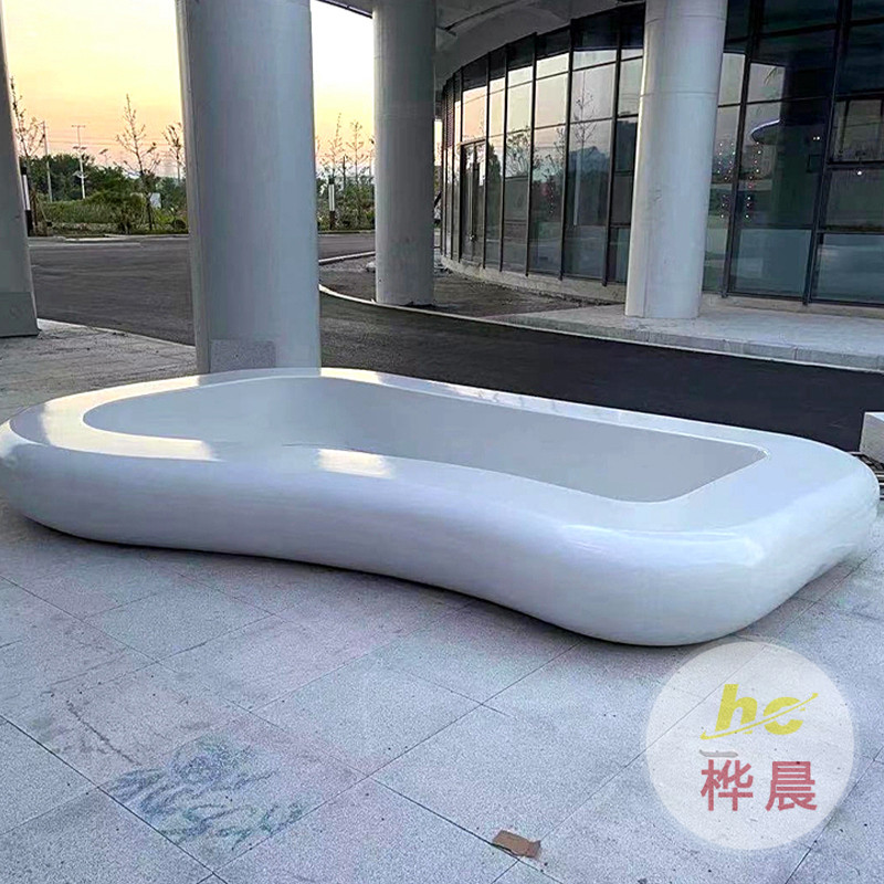 戶(hù)外玻璃鋼座椅商場(chǎng)公園弧形景觀(guān)異形拼接長(zhǎng)條凳子FRP樹(shù)池坐凳