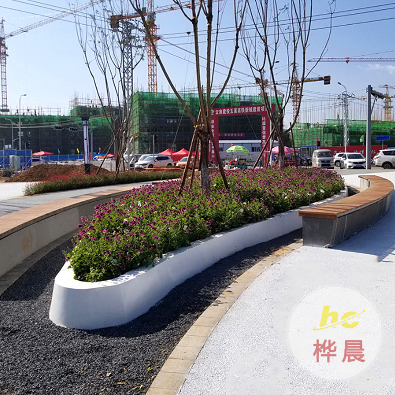 定制玻璃鋼樹池戶外創(chuàng)意圓形坐凳服務區(qū)座椅公園休息區(qū)種植池坐凳