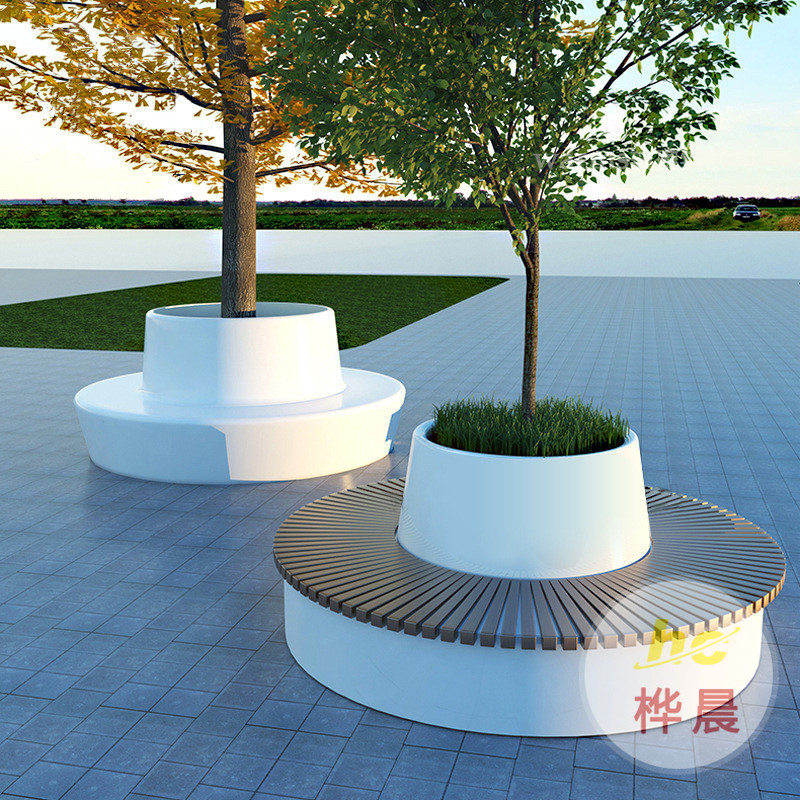 廠家玻璃鋼樹(shù)池戶(hù)外園林景觀創(chuàng)意裝飾坐凳商場(chǎng)公園廣場(chǎng)綠化種植池
